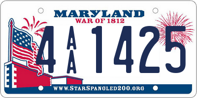 MD license plate 4AA1425