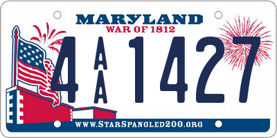 MD license plate 4AA1427