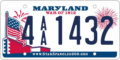 MD license plate 4AA1432