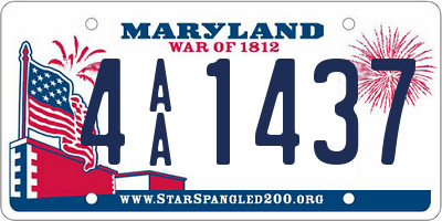 MD license plate 4AA1437