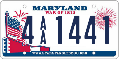 MD license plate 4AA1441