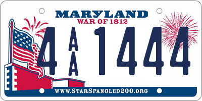 MD license plate 4AA1444