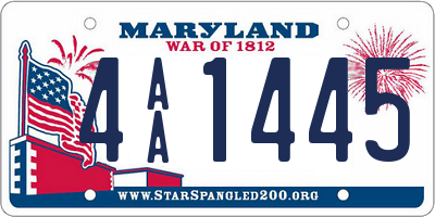 MD license plate 4AA1445