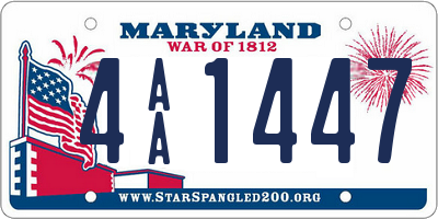 MD license plate 4AA1447