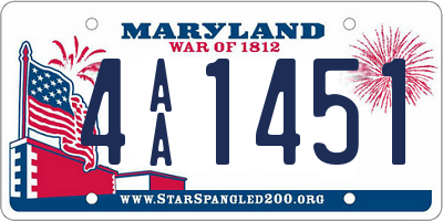 MD license plate 4AA1451