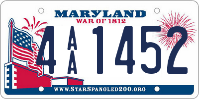 MD license plate 4AA1452