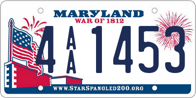 MD license plate 4AA1453