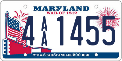 MD license plate 4AA1455