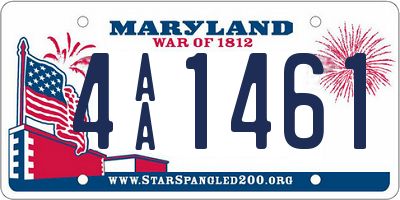 MD license plate 4AA1461