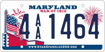 MD license plate 4AA1464