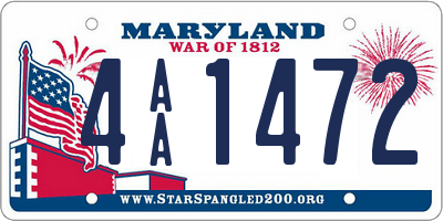 MD license plate 4AA1472