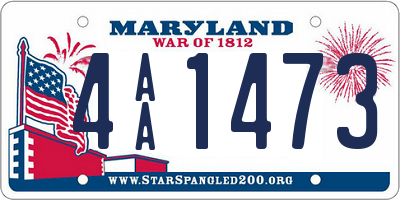 MD license plate 4AA1473