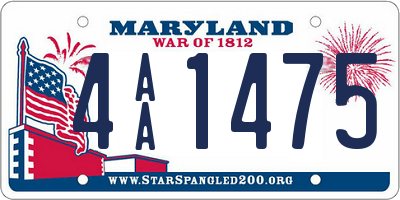 MD license plate 4AA1475