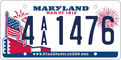 MD license plate 4AA1476