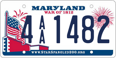 MD license plate 4AA1482