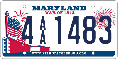 MD license plate 4AA1483