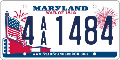 MD license plate 4AA1484