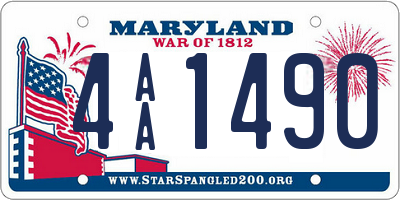 MD license plate 4AA1490