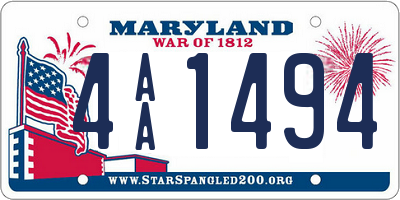 MD license plate 4AA1494