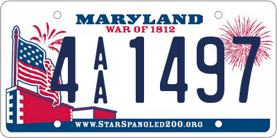 MD license plate 4AA1497