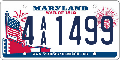 MD license plate 4AA1499