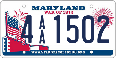 MD license plate 4AA1502