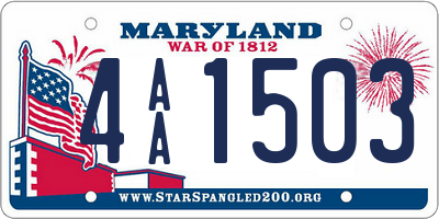 MD license plate 4AA1503