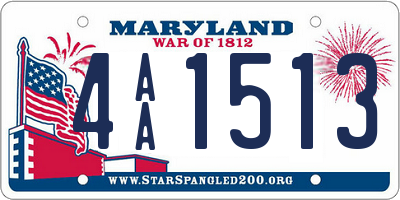 MD license plate 4AA1513