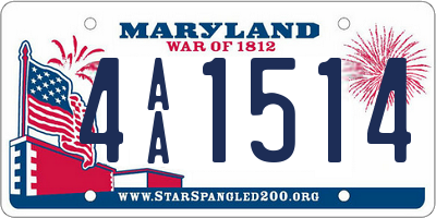 MD license plate 4AA1514