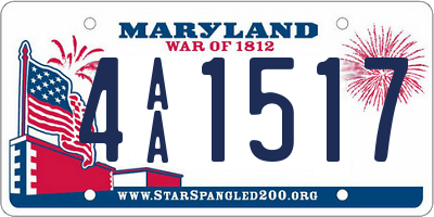 MD license plate 4AA1517