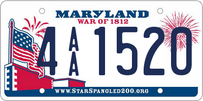 MD license plate 4AA1520