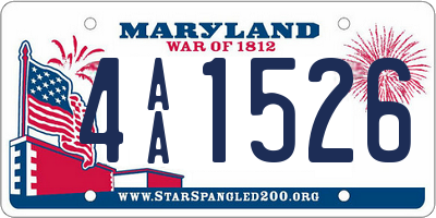 MD license plate 4AA1526