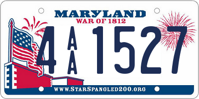 MD license plate 4AA1527
