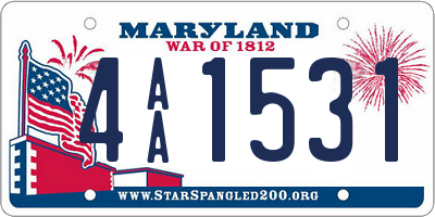 MD license plate 4AA1531
