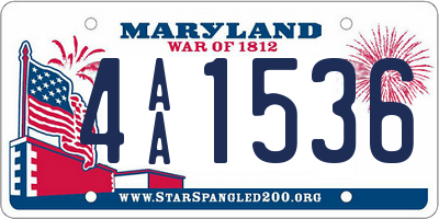 MD license plate 4AA1536