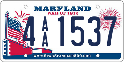 MD license plate 4AA1537