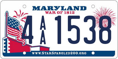 MD license plate 4AA1538