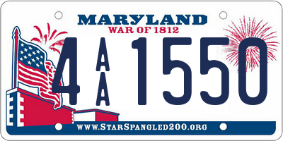 MD license plate 4AA1550