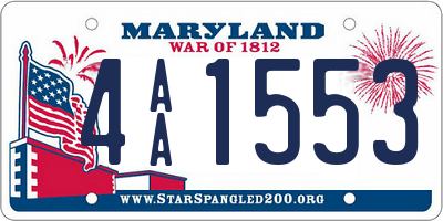 MD license plate 4AA1553