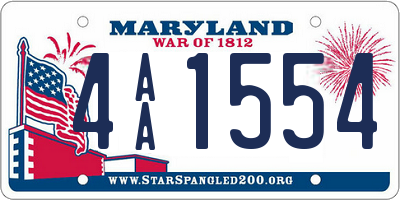 MD license plate 4AA1554