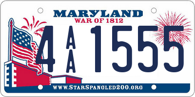 MD license plate 4AA1555