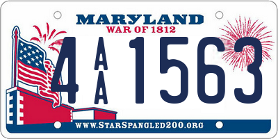 MD license plate 4AA1563