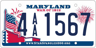 MD license plate 4AA1567