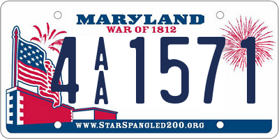 MD license plate 4AA1571