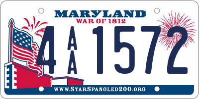 MD license plate 4AA1572