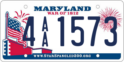 MD license plate 4AA1573