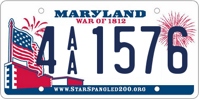 MD license plate 4AA1576