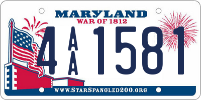 MD license plate 4AA1581