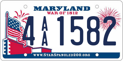 MD license plate 4AA1582