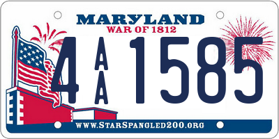 MD license plate 4AA1585